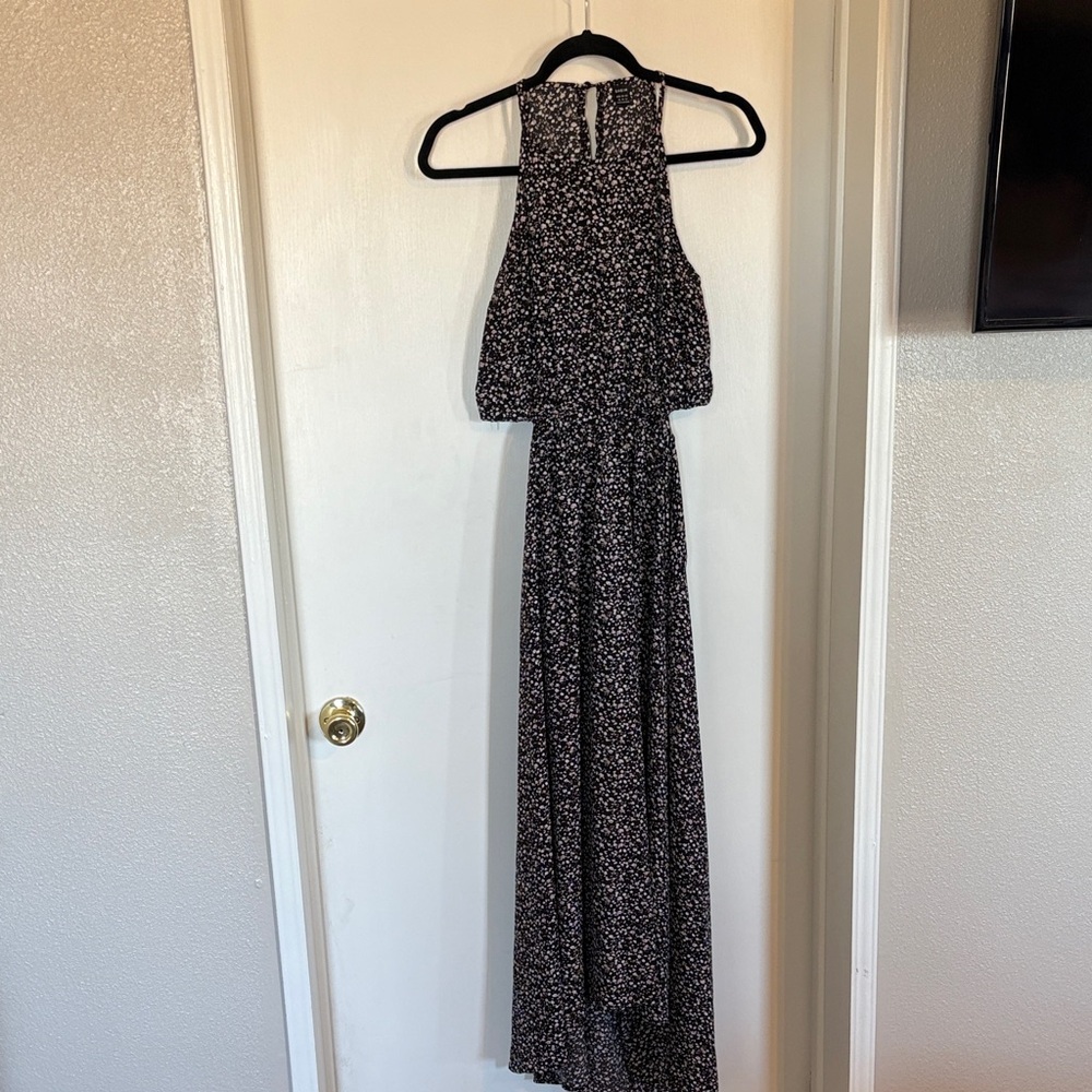 SHEIN Black and Pink Floral Dress